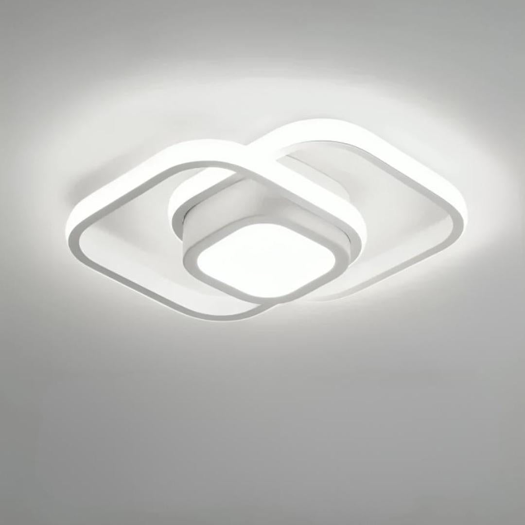 Liten LED-taklampe bygget opp av to lysende ringer