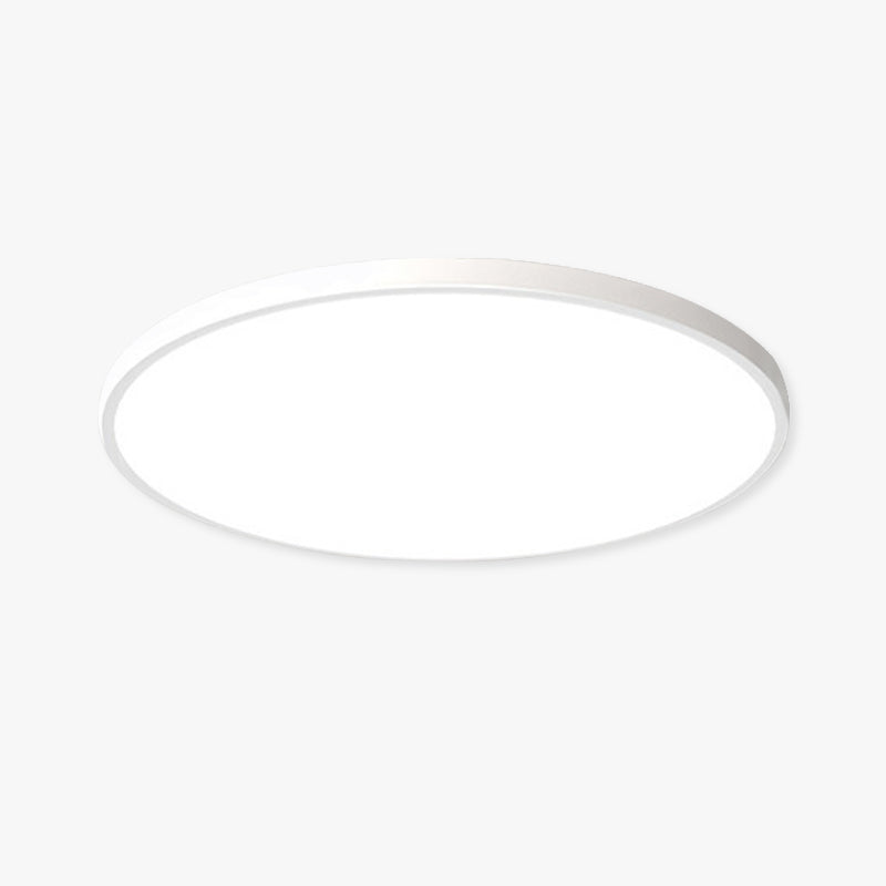 Rund, flat LED-taklampe med metallkant