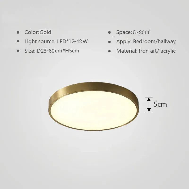 Ultratynn rund LED-taklampe med farget kant