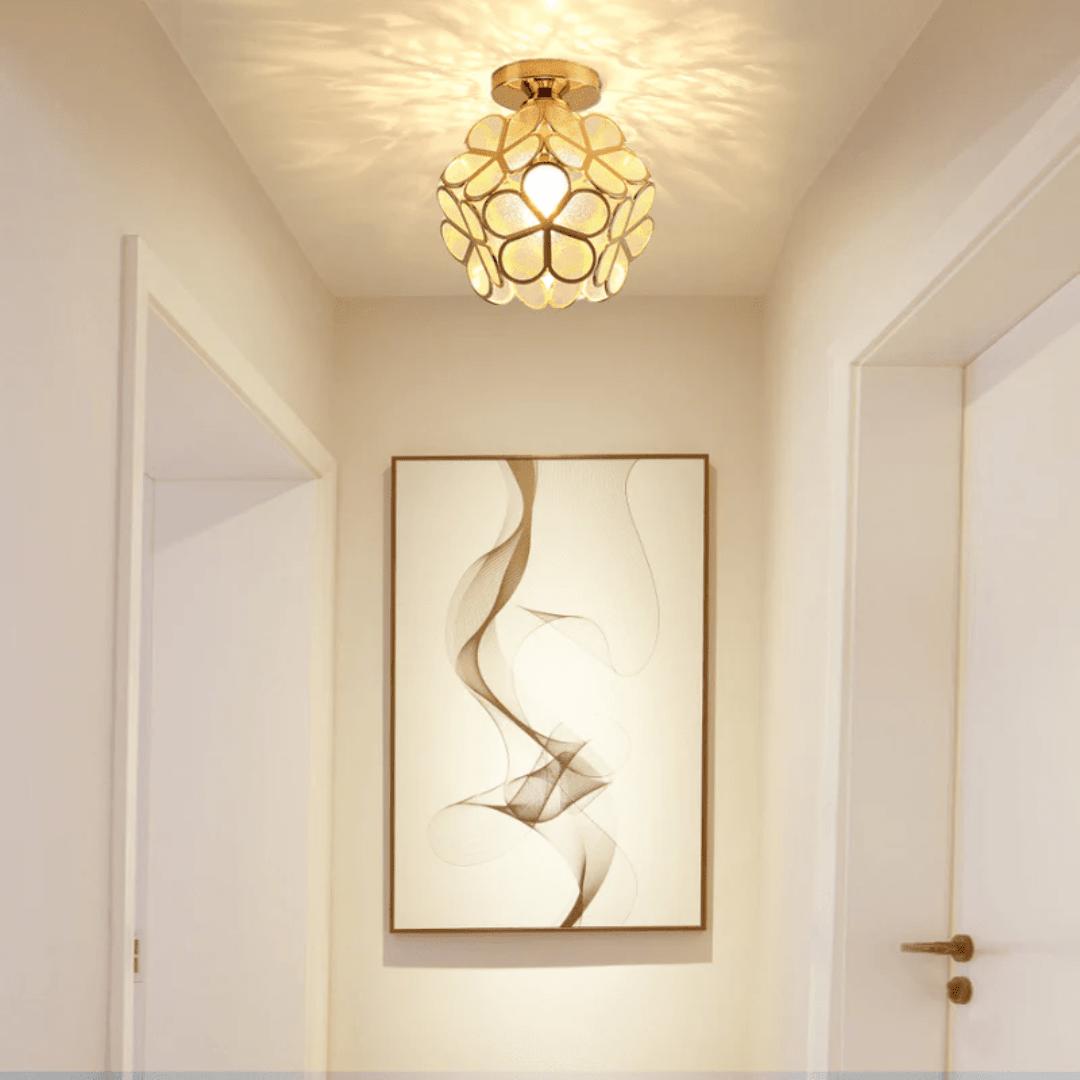 Blomvik - Glass Plafondlampe med Blomsterdesign