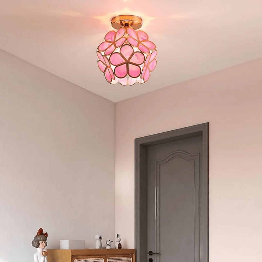 Blomvik - Glass Plafondlampe med Blomsterdesign