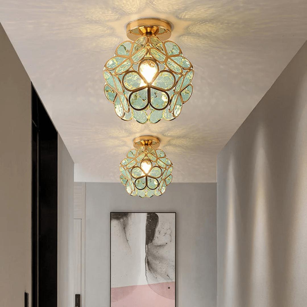 Blomvik - Glass Plafondlampe med Blomsterdesign