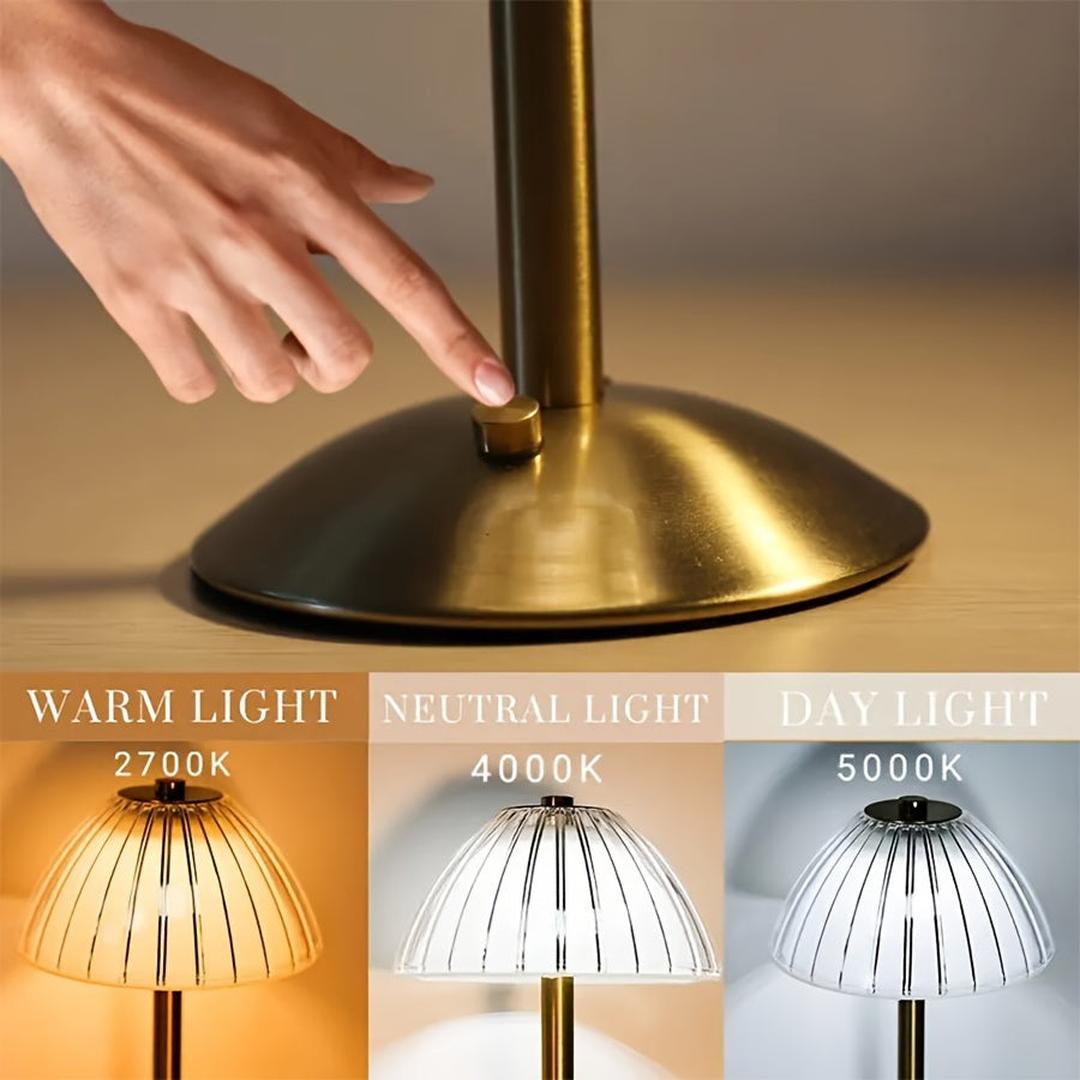 Aurelle - Bordlampe med Krystallskjerm og USB-lading