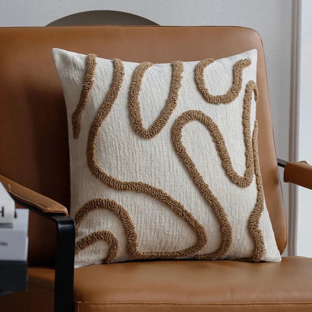 Chenoba - Boho Chenille Pyntepute med Geometriske Linjer