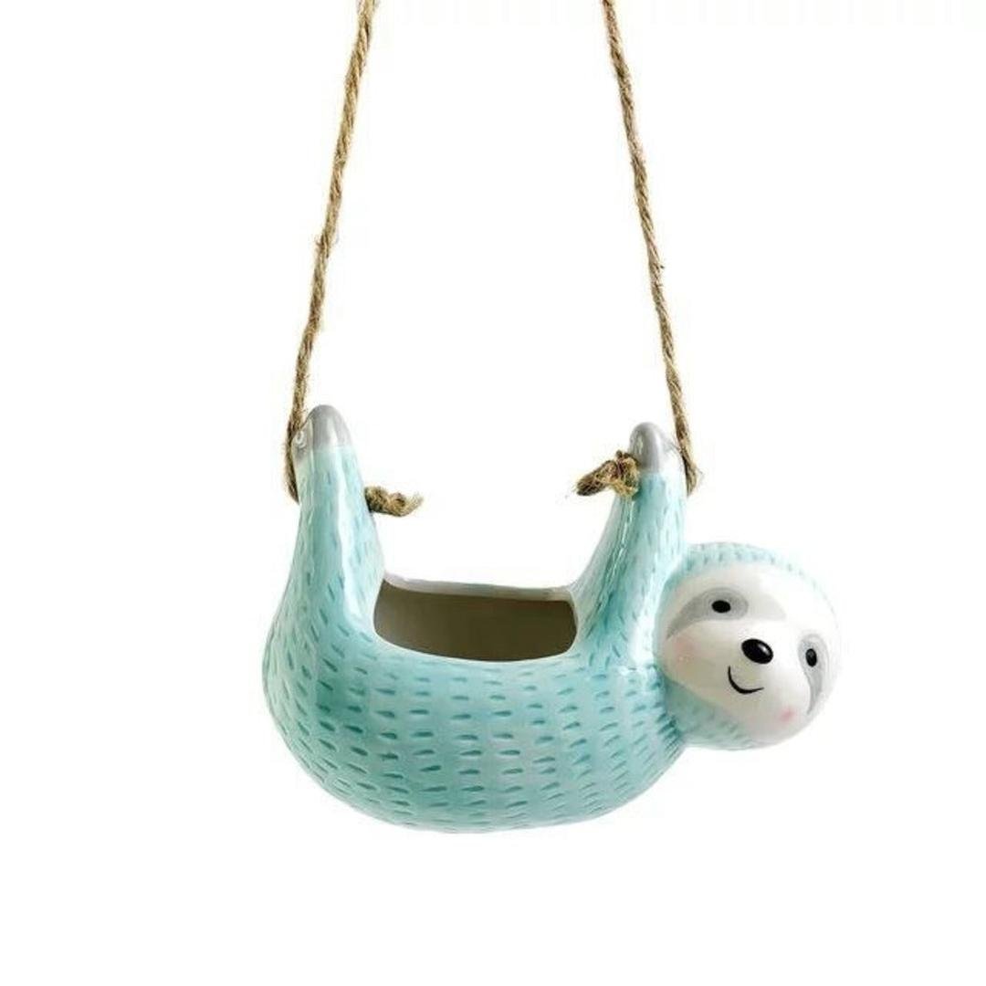 Faunico - Håndlaget Keramikk Blomsterpotte med Dovendyr-Design