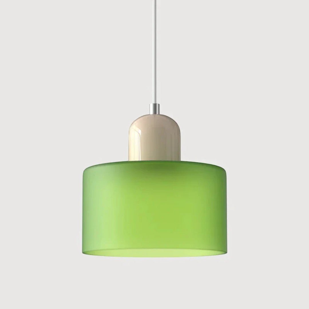 Nordisk metall pendellampe med glasskjerm