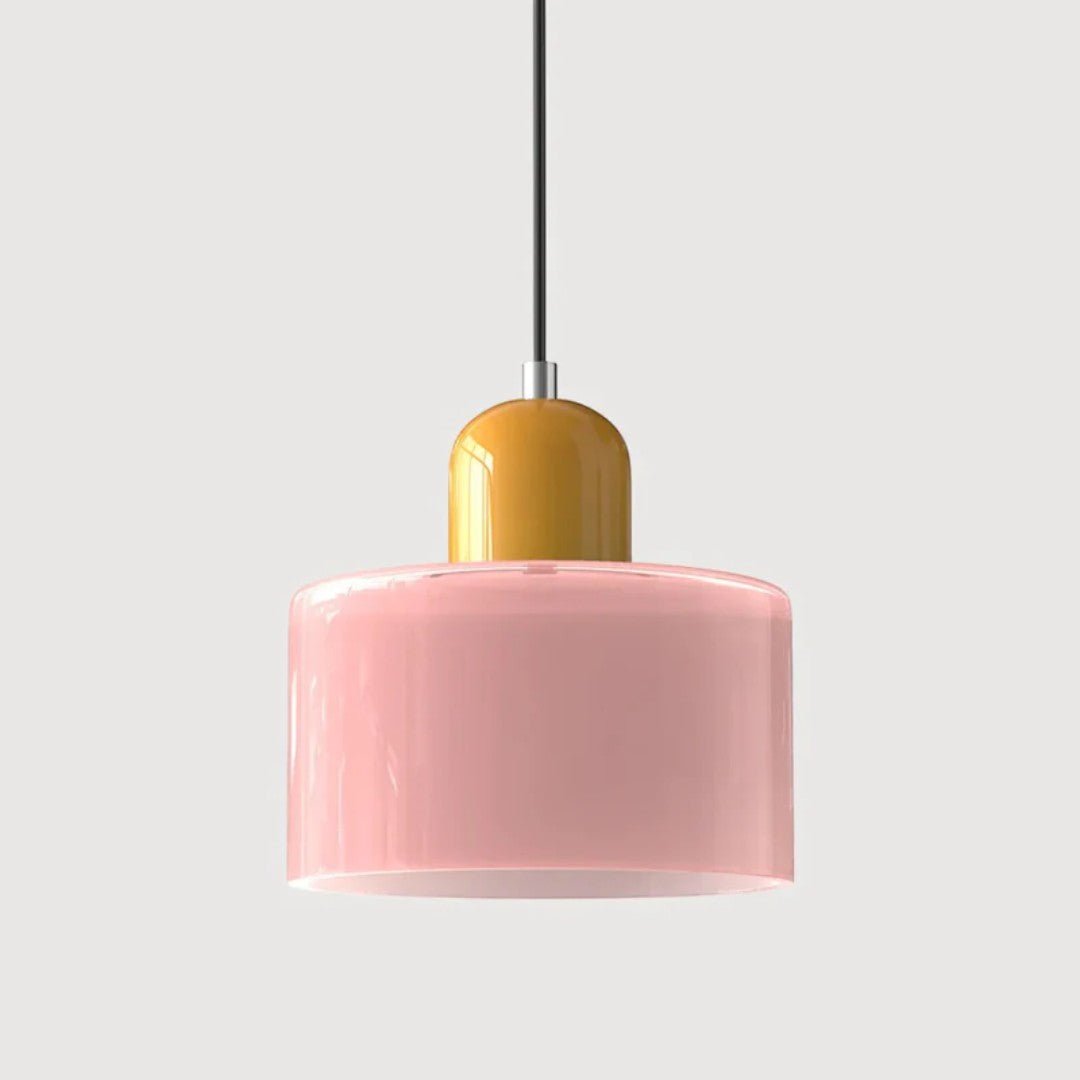 Nordisk metall pendellampe med glasskjerm