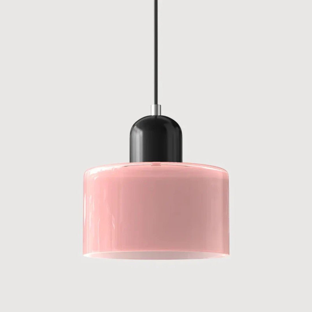 Nordisk metall pendellampe med glasskjerm
