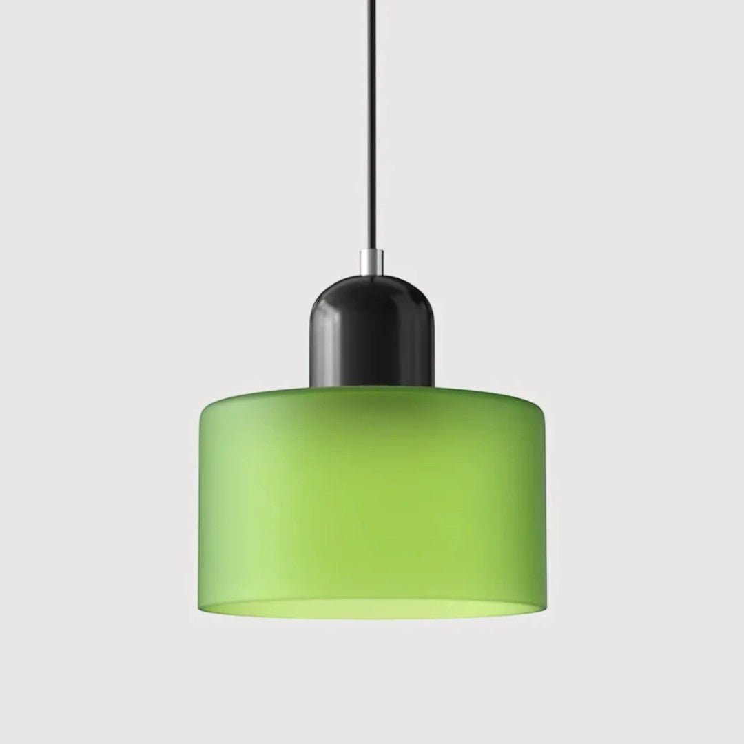 Nordisk metall pendellampe med glasskjerm