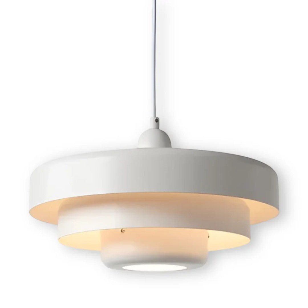Retro metall pendellampe med glasskjerm