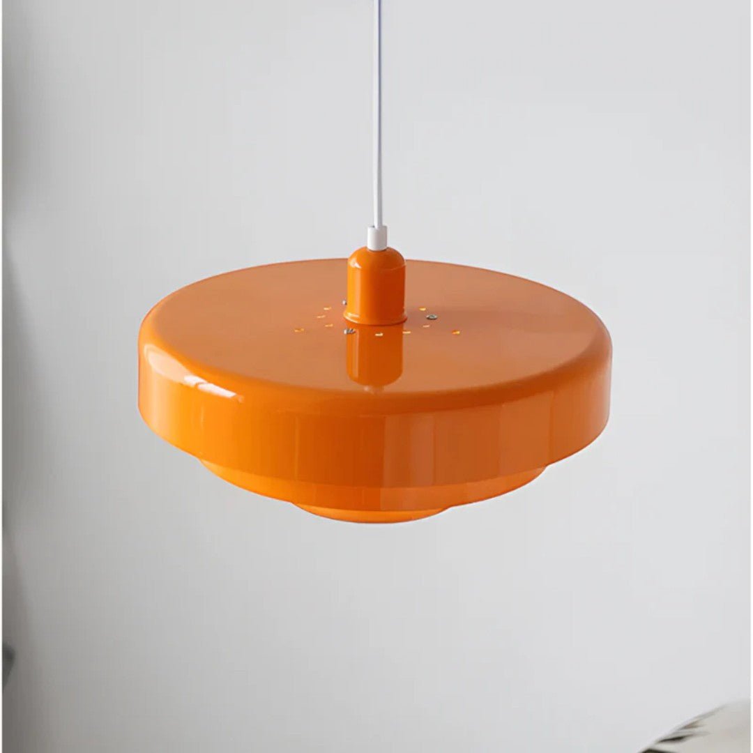 Retro metall pendellampe med glasskjerm