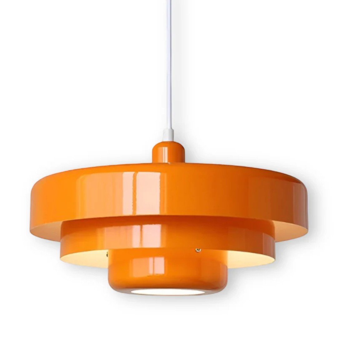 Retro metall pendellampe med glasskjerm