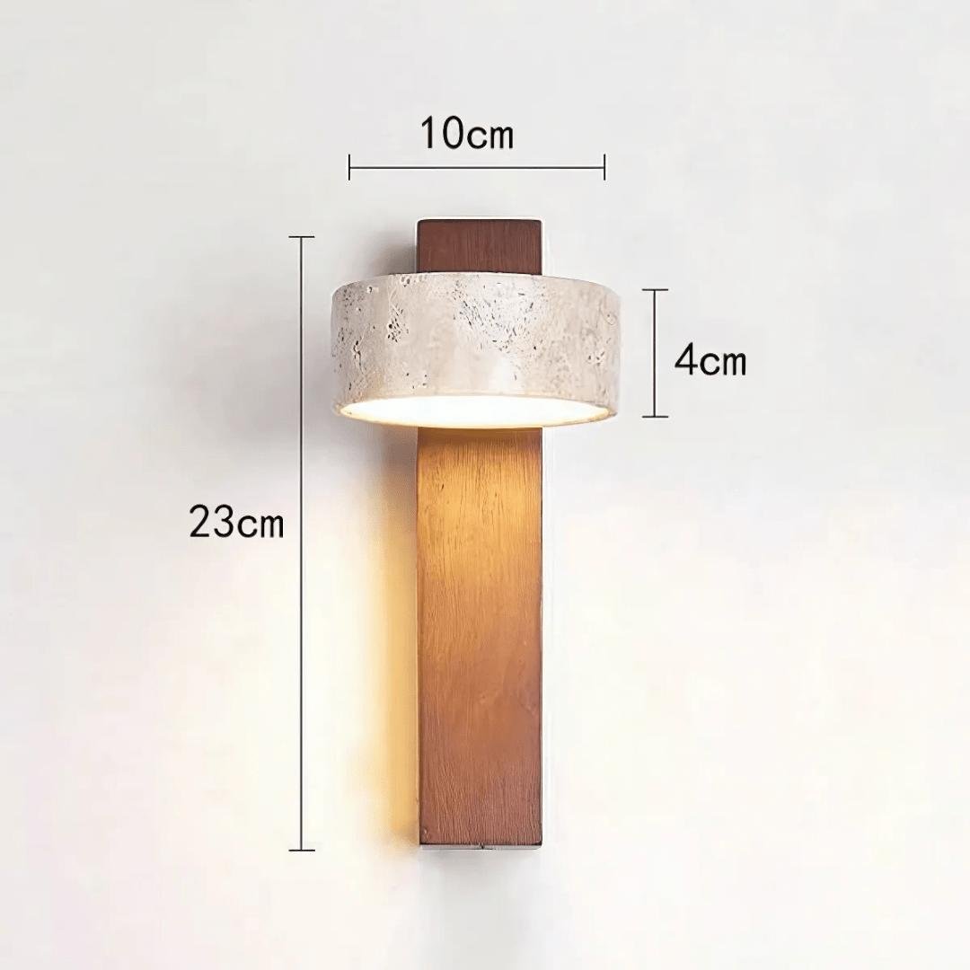 Steinvarme - Wabi-Sabi Vegglampe i Travertin