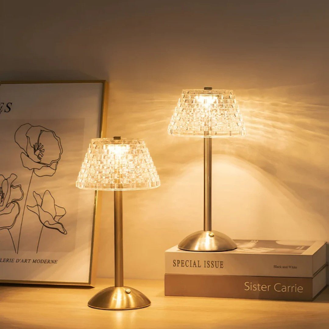 Trådløs Bordlampe med Strukturert Skjerm
