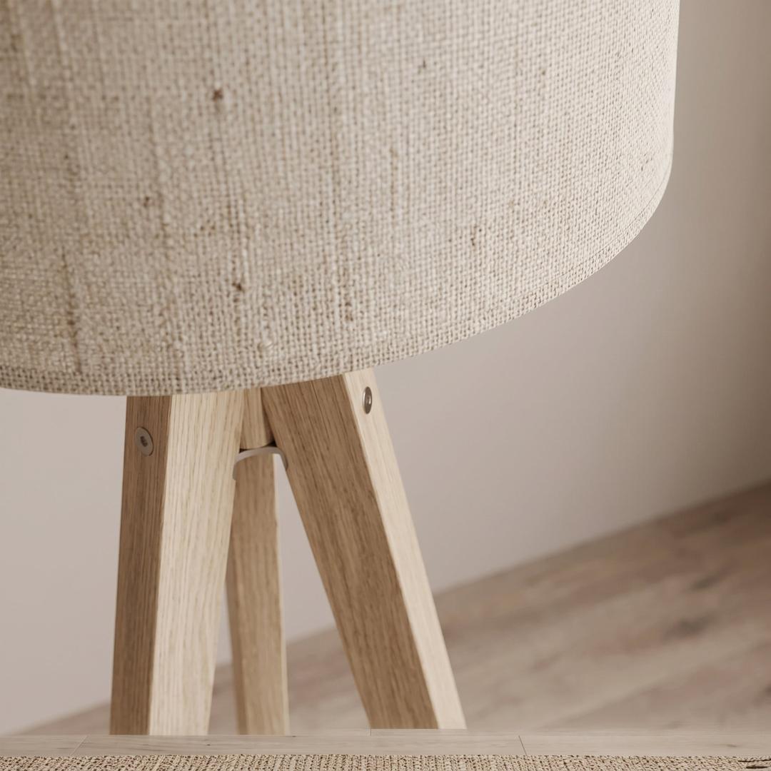 Trebent gulvlampe med skjerm