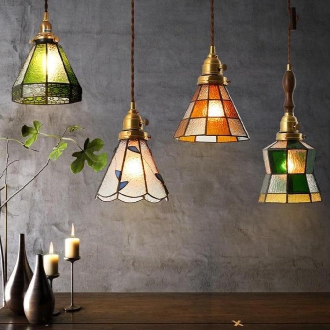 Virelio - Håndlaget glasshengelampe med varm LED-belysning