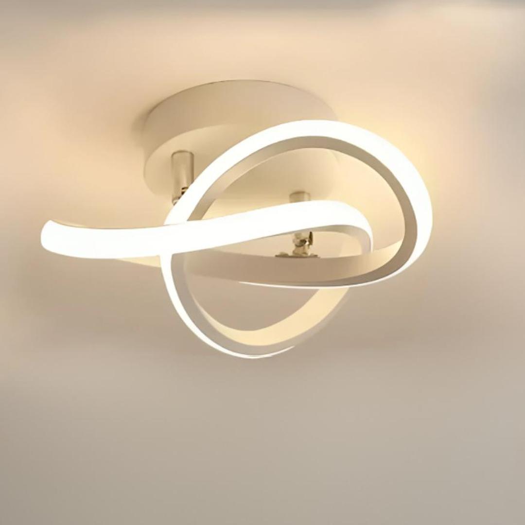 Liten LED-taklampe bygget opp av to lysende ringer