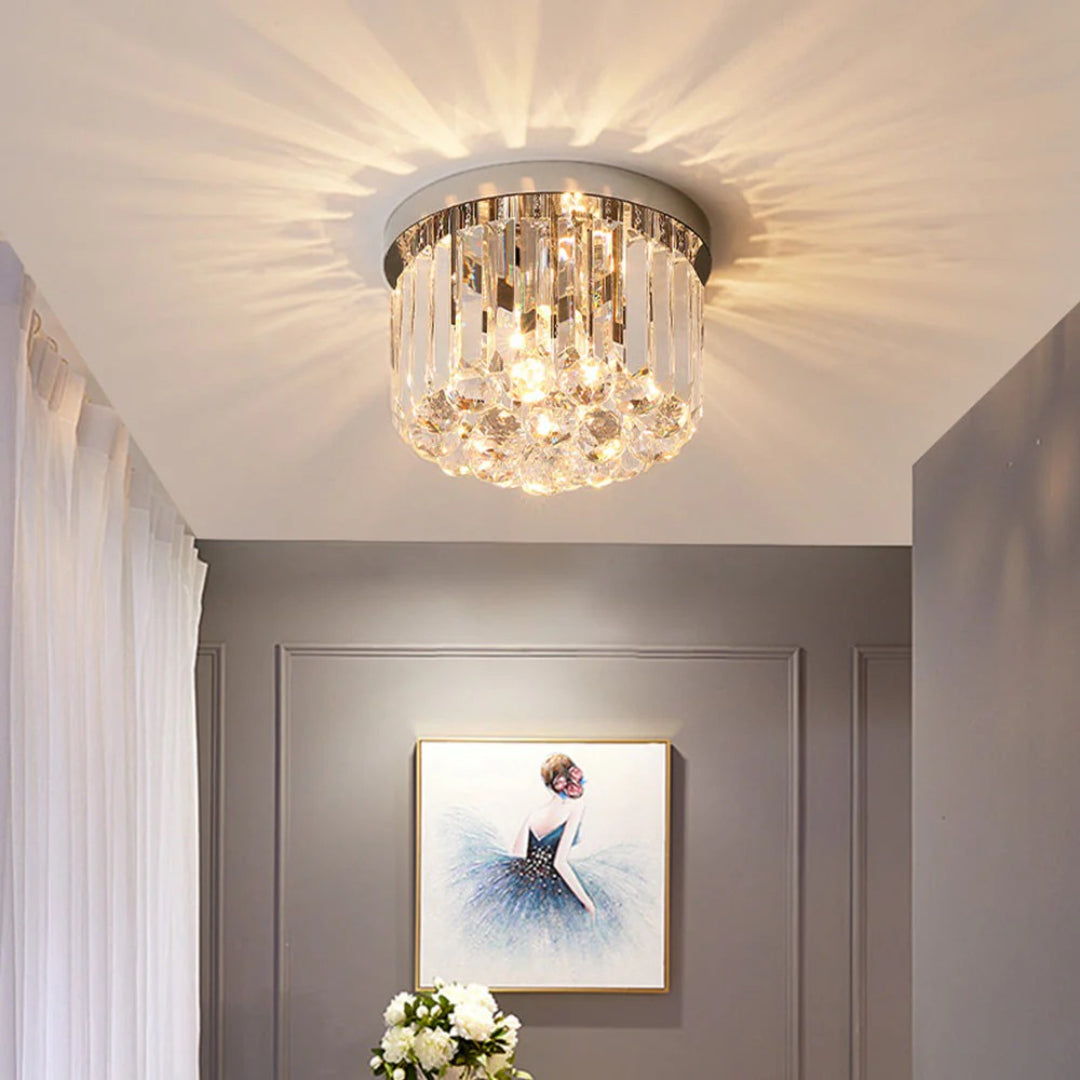 Kristalla - Klassisk Krystall Taklampe i Metall