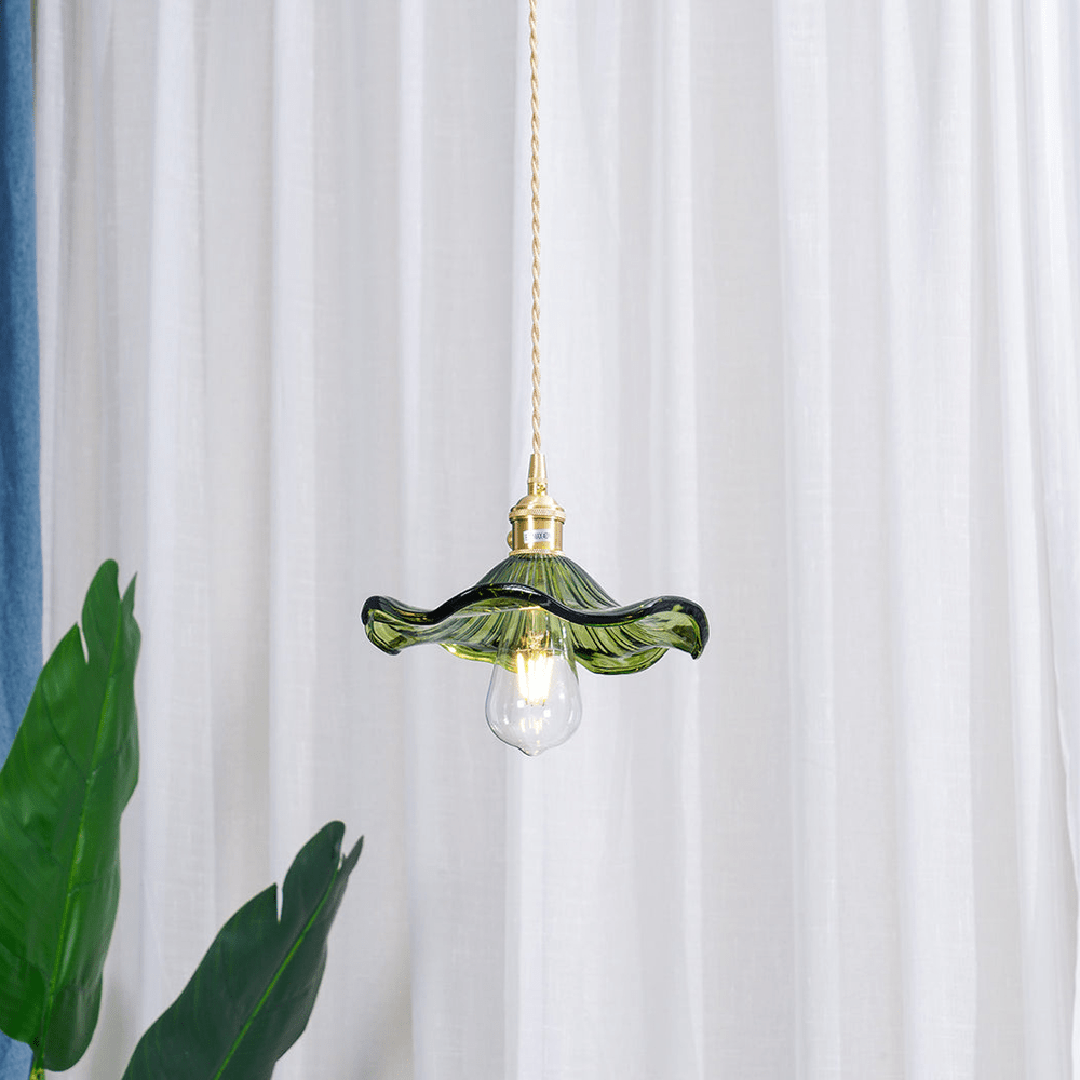 Messino - Hengelampe i glass og messing, vintage stil