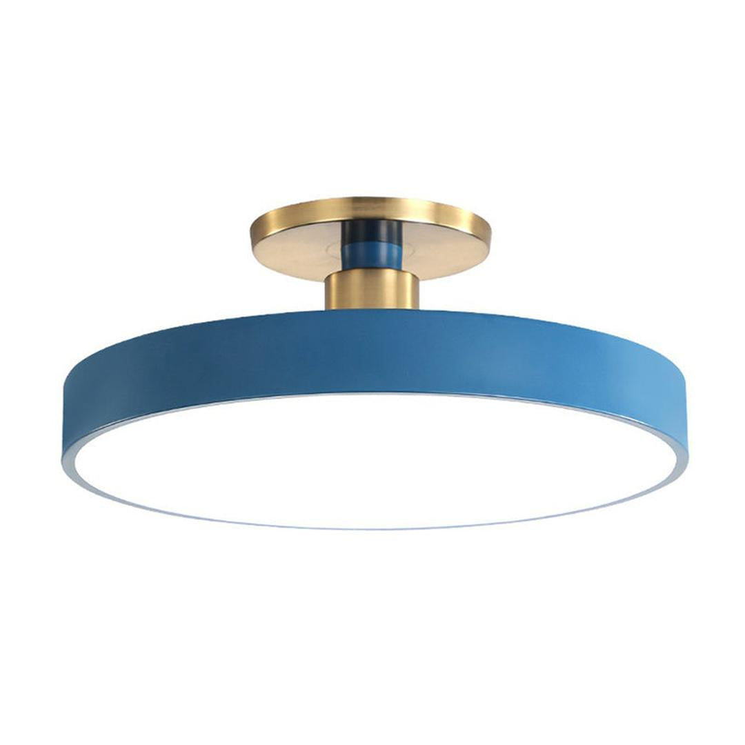Rund LED-taklampe i akryl med farget kant