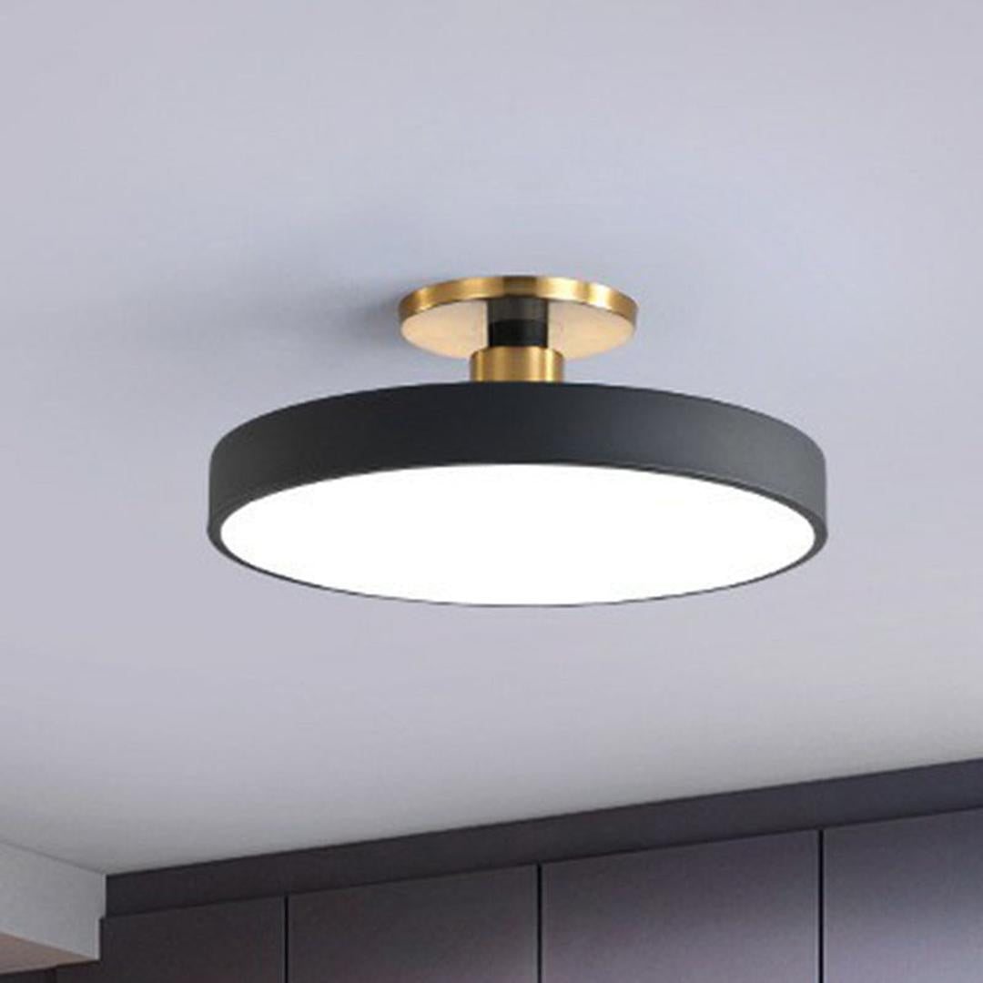 Rund LED-taklampe i akryl med farget kant
