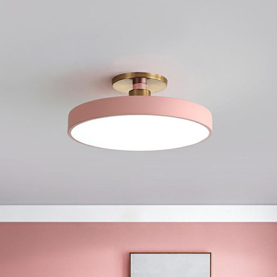 Rund LED-taklampe i akryl med farget kant