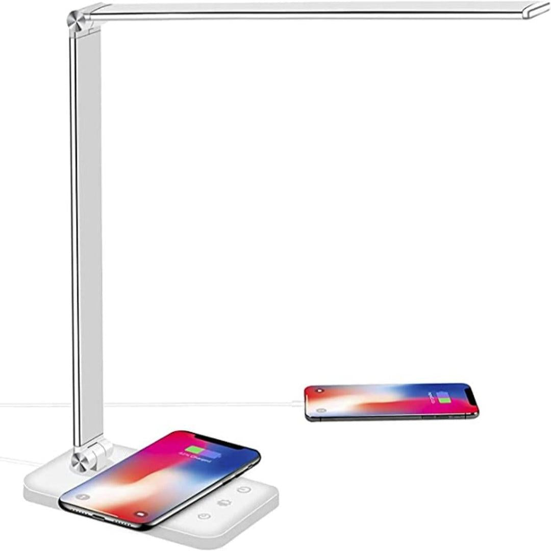 Skrivora - LED-bordlampe med bevegelig arm og USB-port