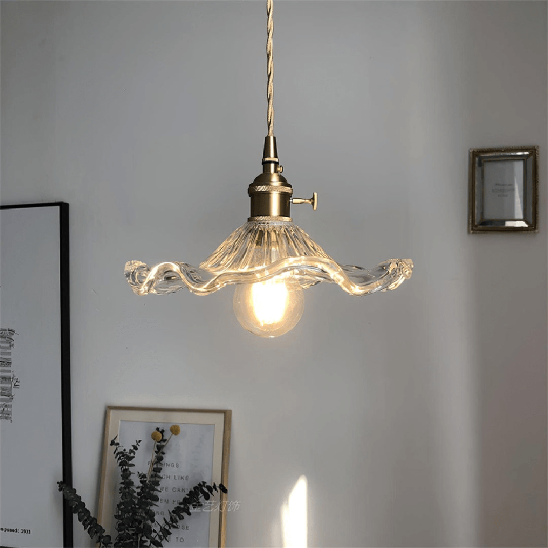 Messino - Hengelampe i glass og messing, vintage stil