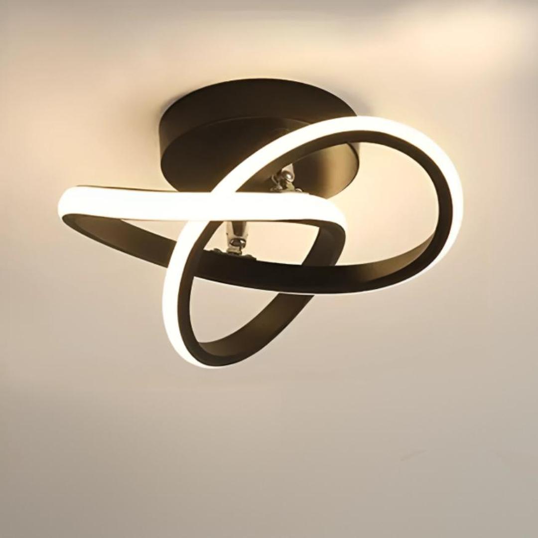 Liten LED-taklampe bygget opp av to lysende ringer