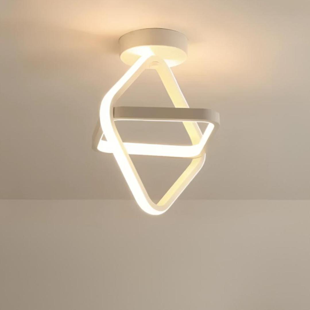 Liten LED-taklampe bygget opp av to lysende ringer