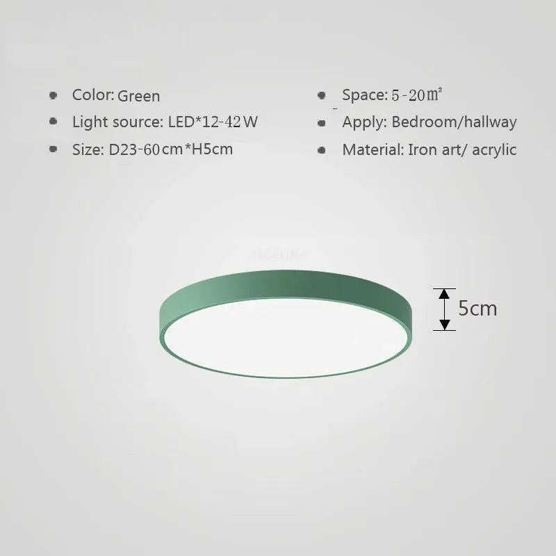 Ultratynn rund LED-taklampe med farget kant