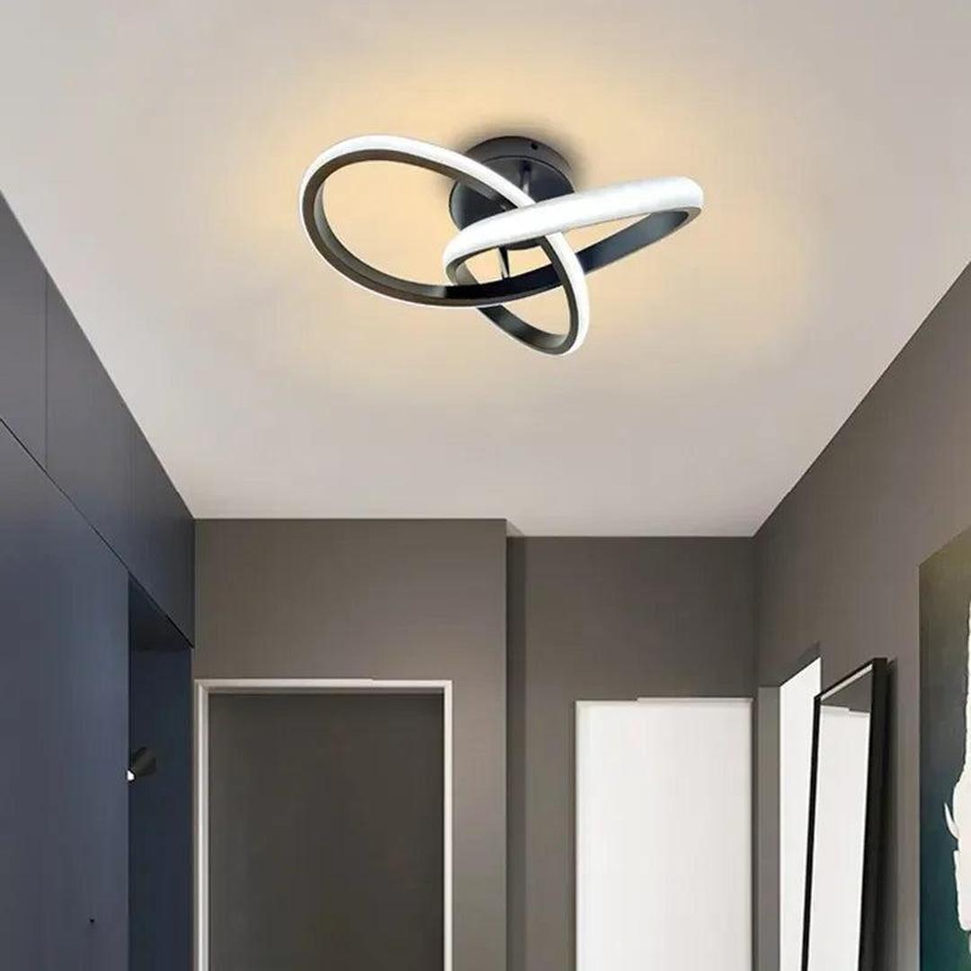 Liten LED-taklampe bygget opp av to lysende ringer