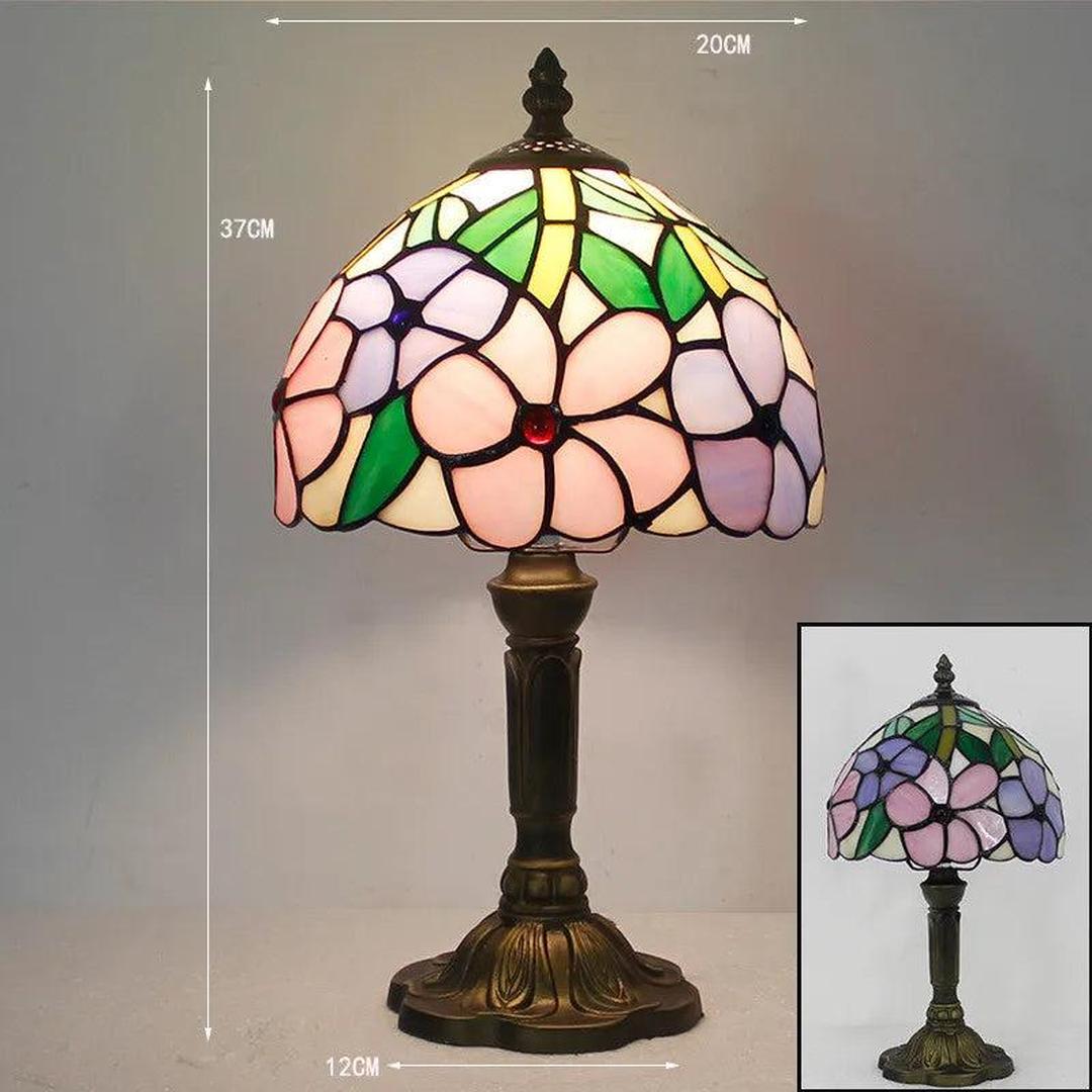Mosaru - Bordlampe i Tiffany-stil med glasskjerm
