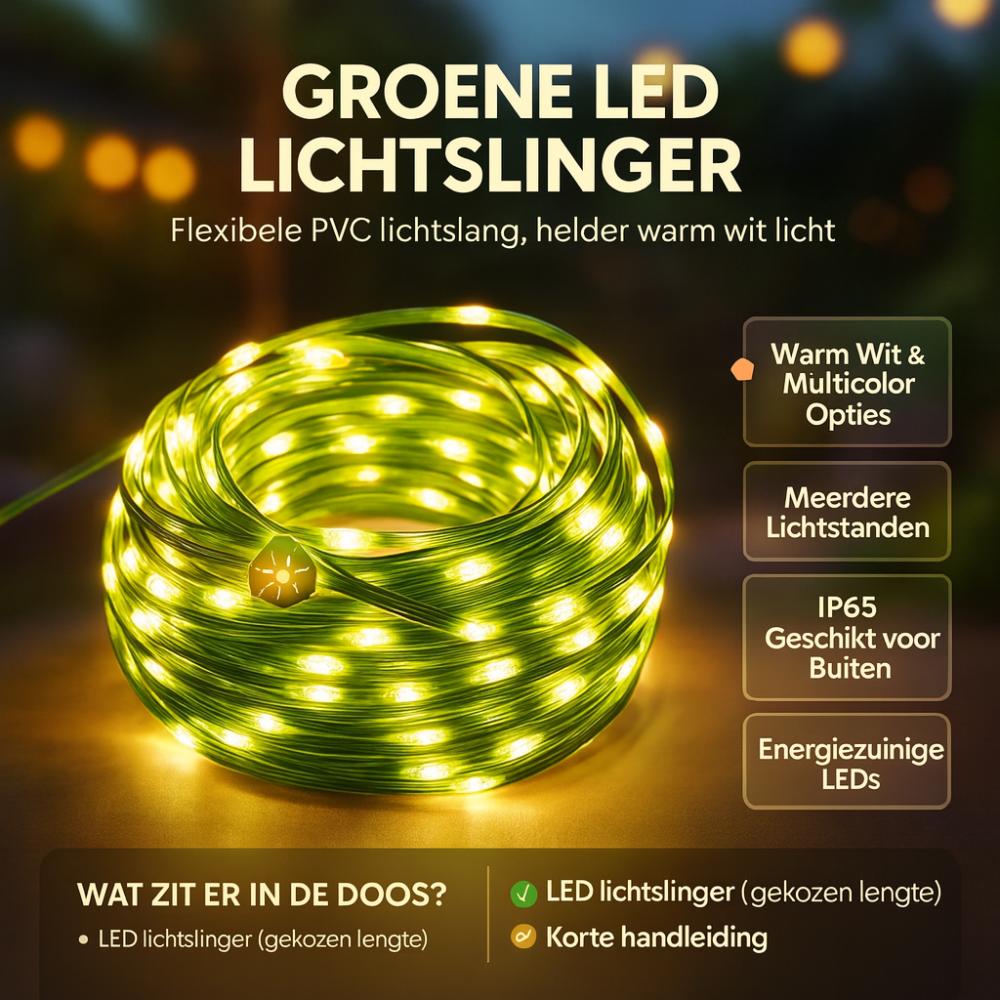 LED-lysslynge med små pærer til hage, balkong og terrasse
