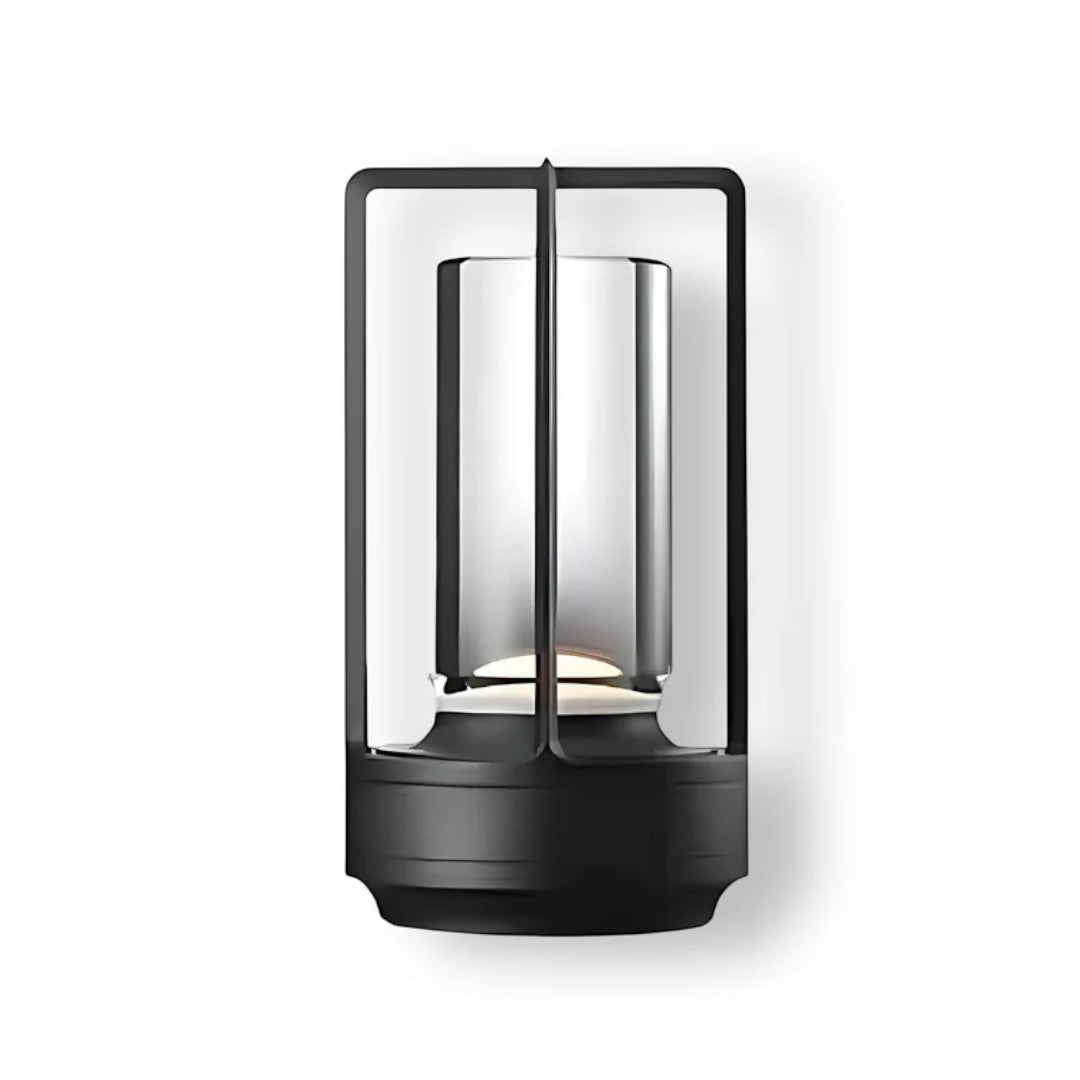Bærbar LED Bordlampe med Sylinderformet Glassstruktur