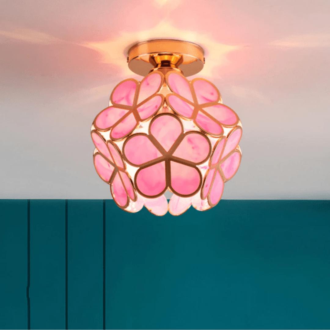 Blomvik - Glass Plafondlampe med Blomsterdesign