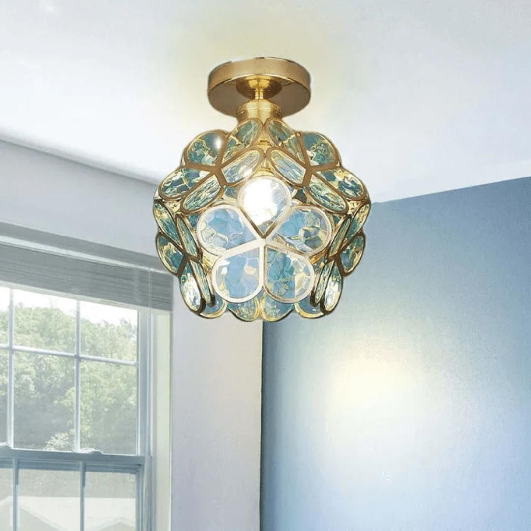 Blomvik - Glass Plafondlampe med Blomsterdesign