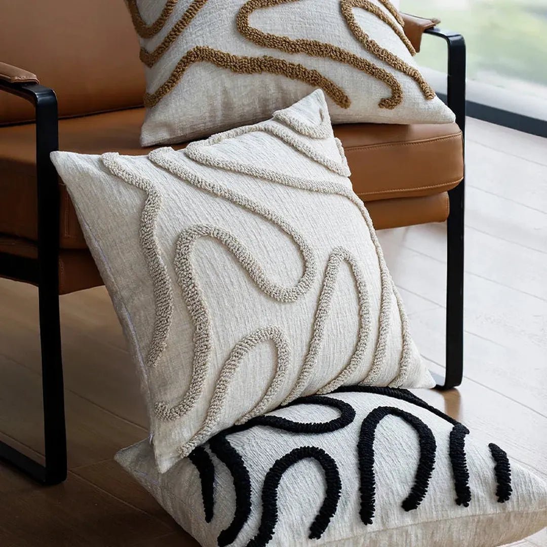 Chenoba - Boho Chenille Pyntepute med Geometriske Linjer