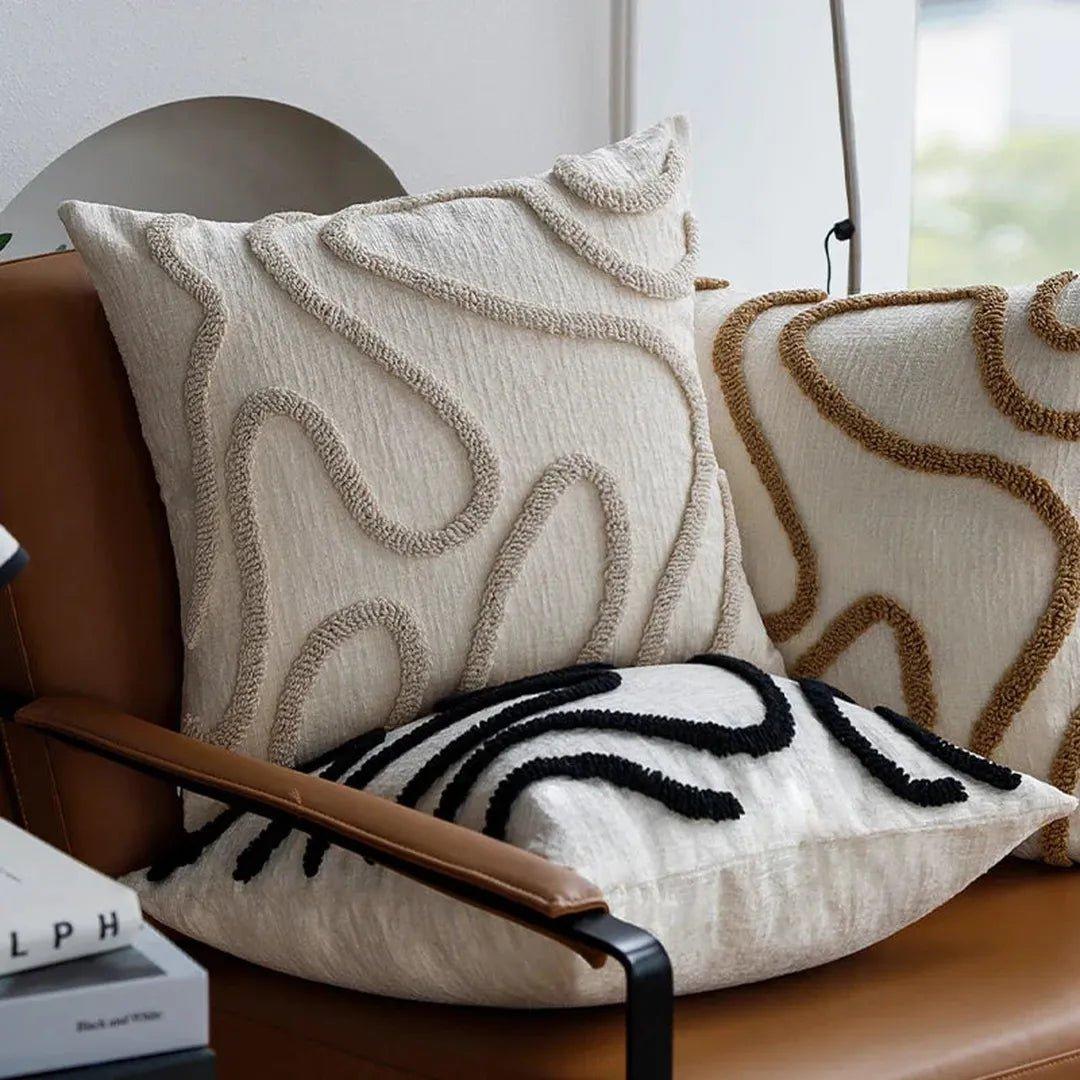 Chenoba - Boho Chenille Pyntepute med Geometriske Linjer