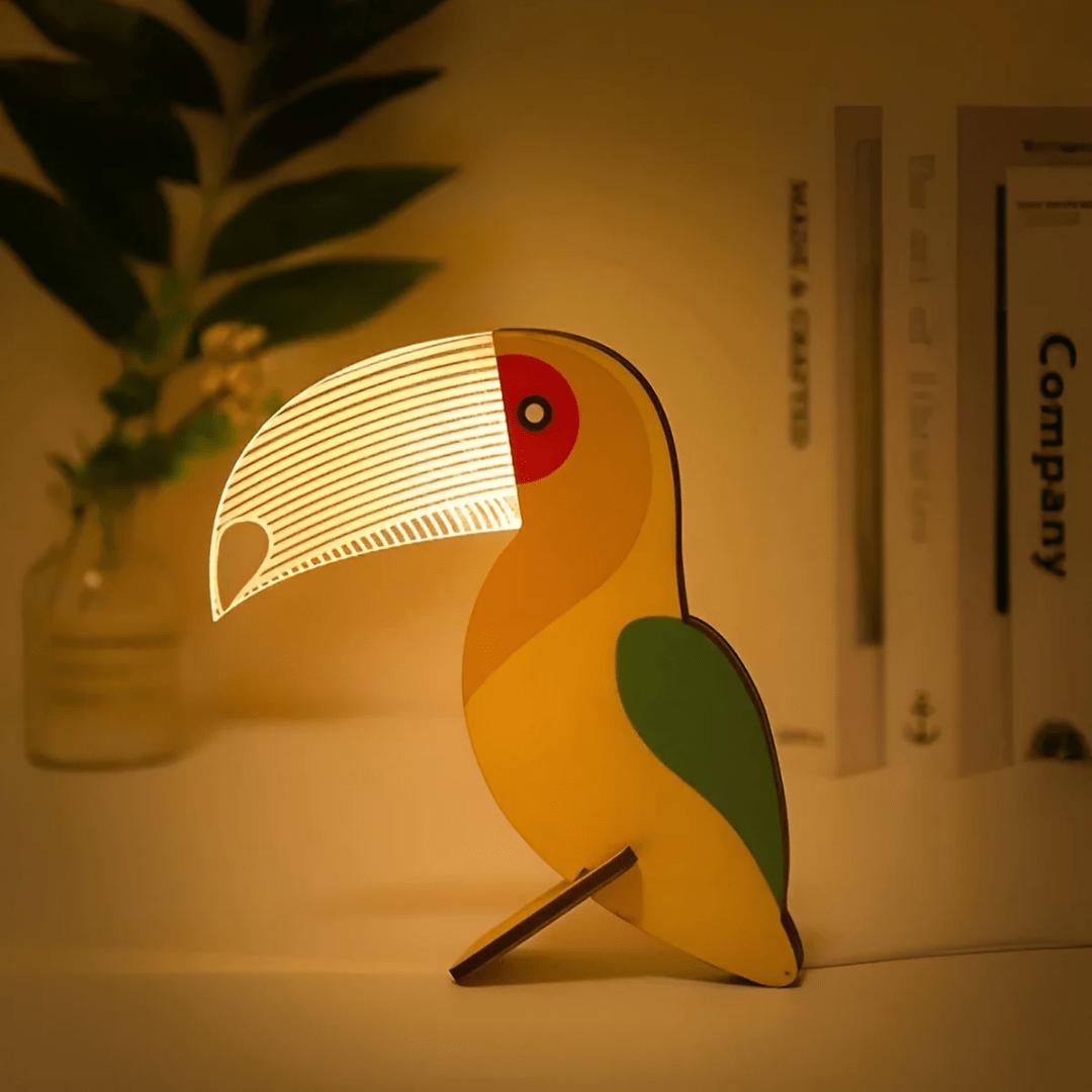 Corvyne - Tre-LED Bordlampe med Dyredesign
