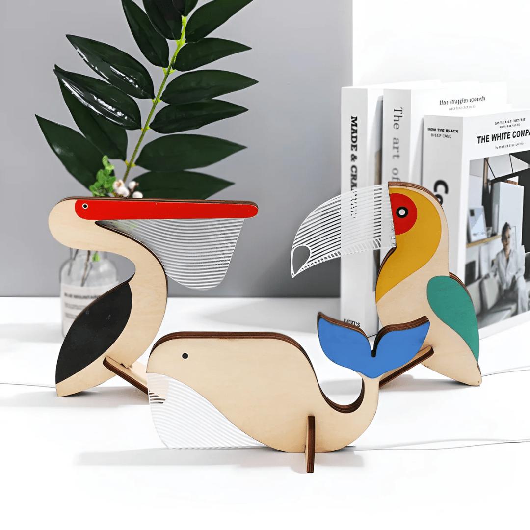 Corvyne - Tre-LED Bordlampe med Dyredesign