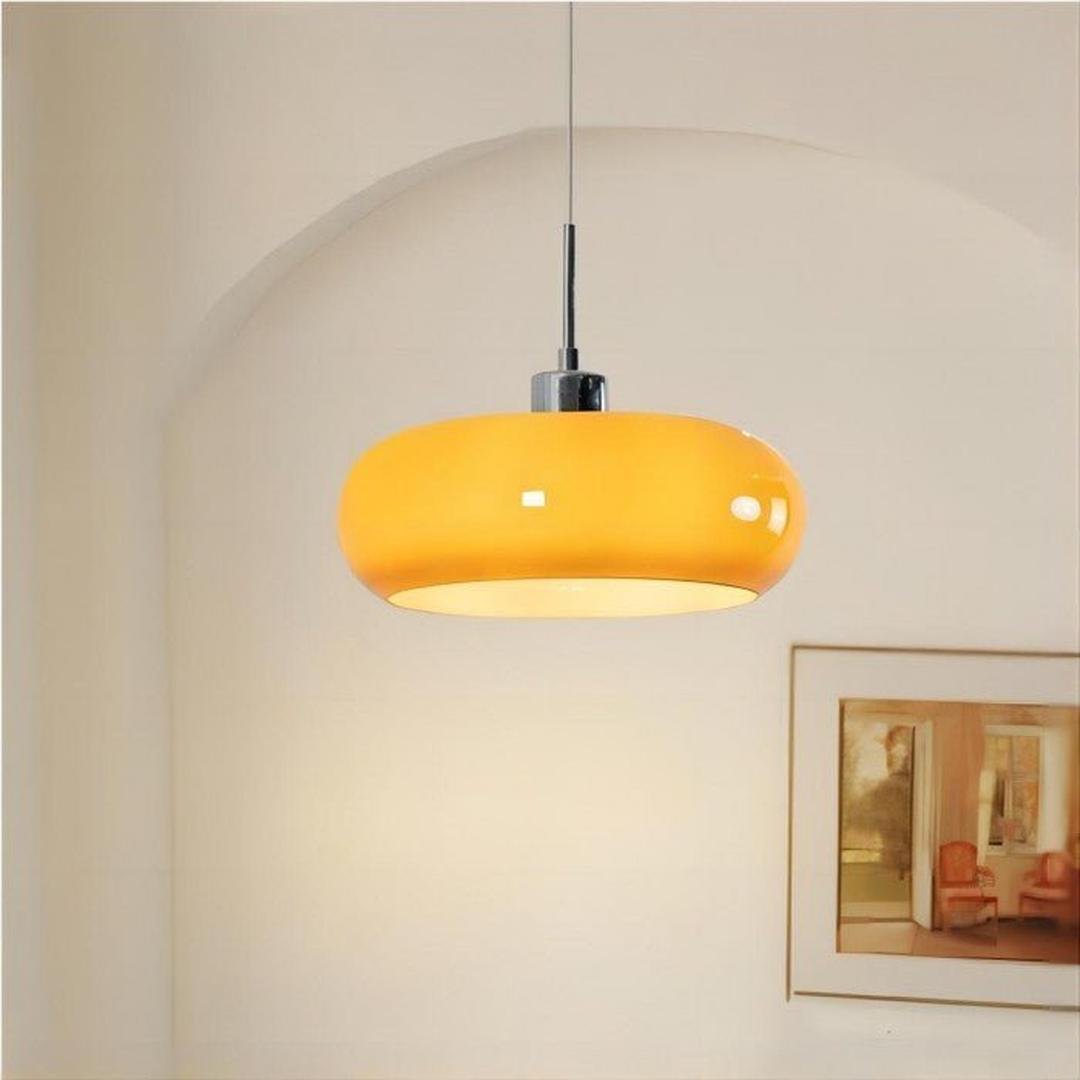Glasmara - Rund glasshengelampe i Bauhaus-stil
