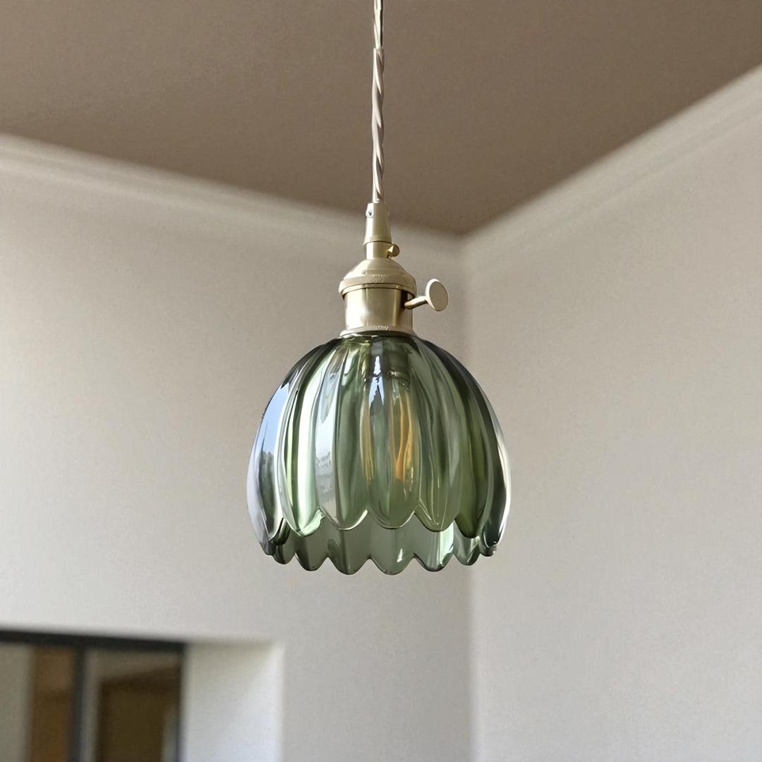 Hanakori - Retro glasshengelampe i blomsterform