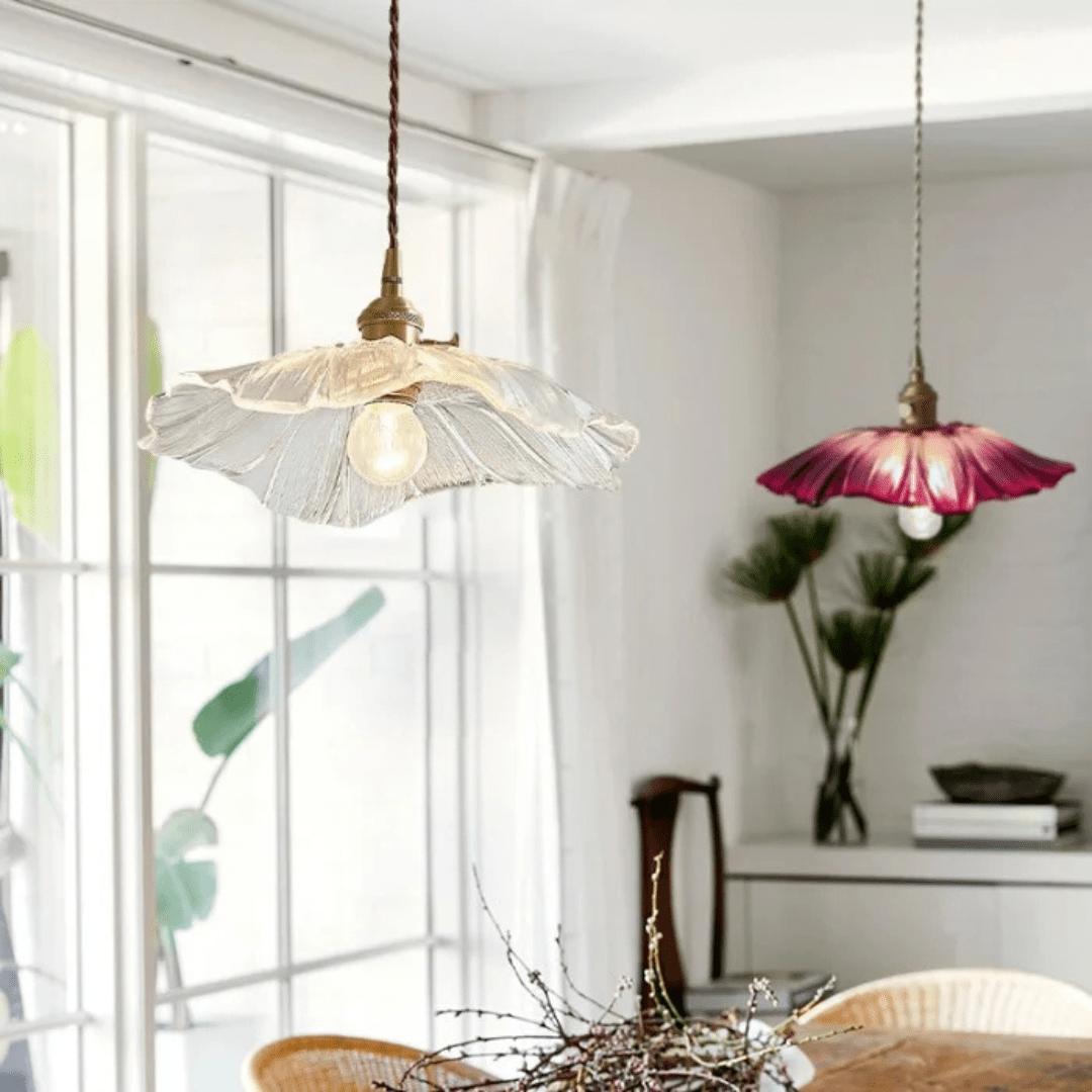 Lotanne - Retro Lotus Glasshengelampe