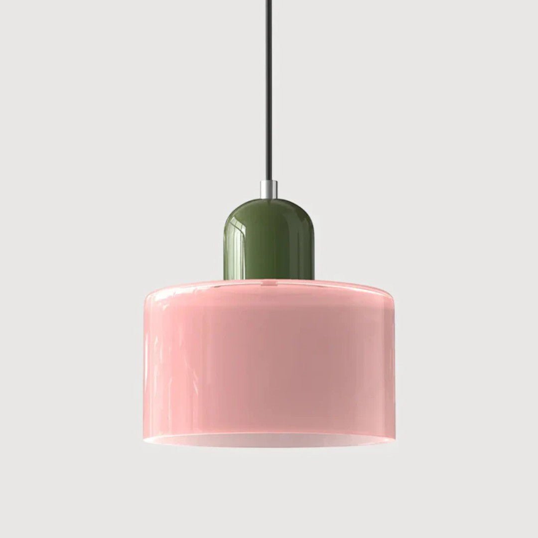 Nordisk metall pendellampe med glasskjerm