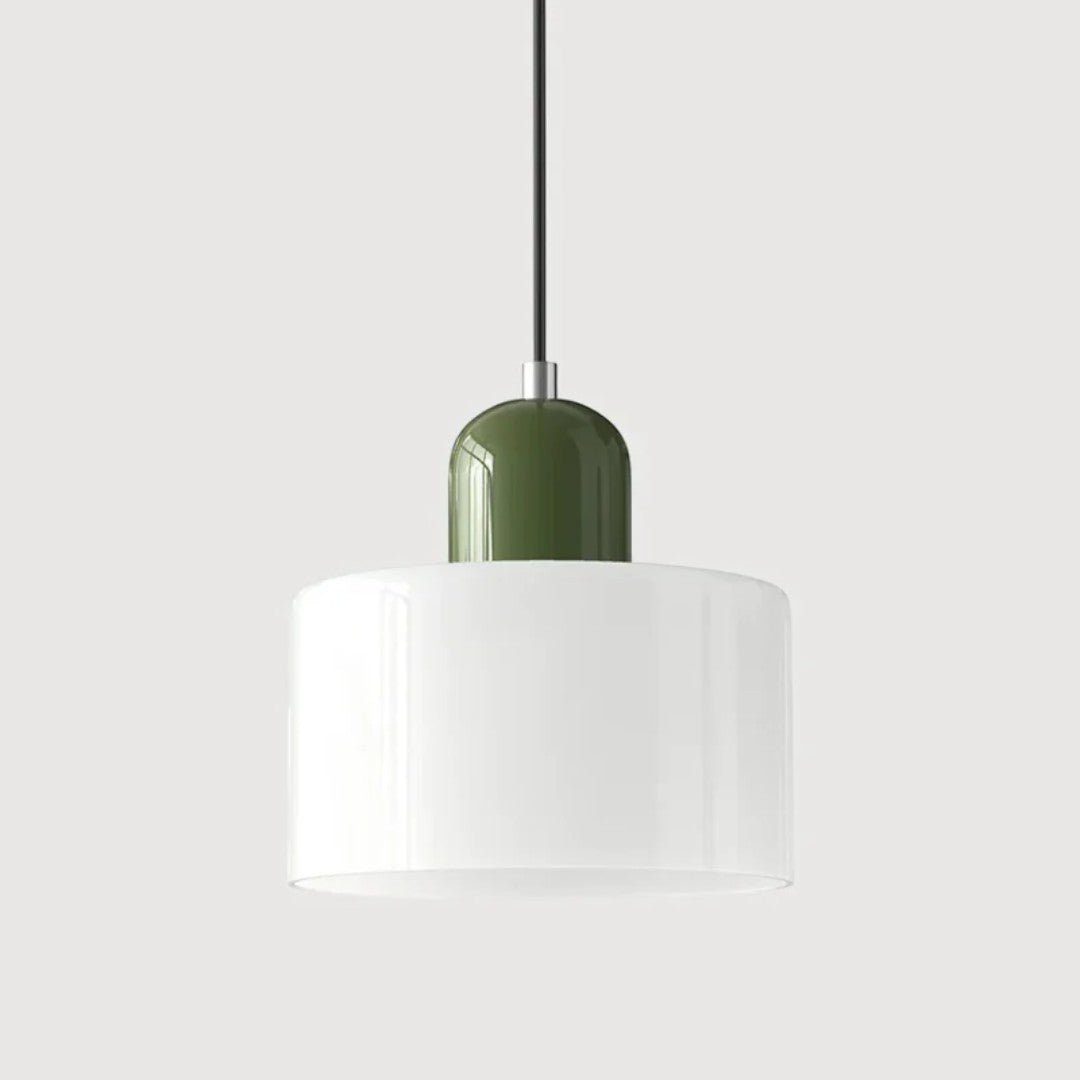 Nordisk metall pendellampe med glasskjerm