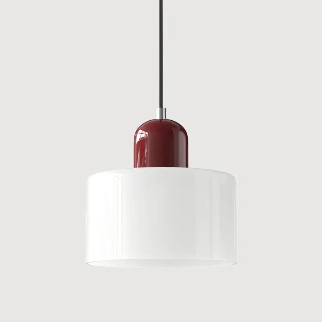 Nordisk metall pendellampe med glasskjerm