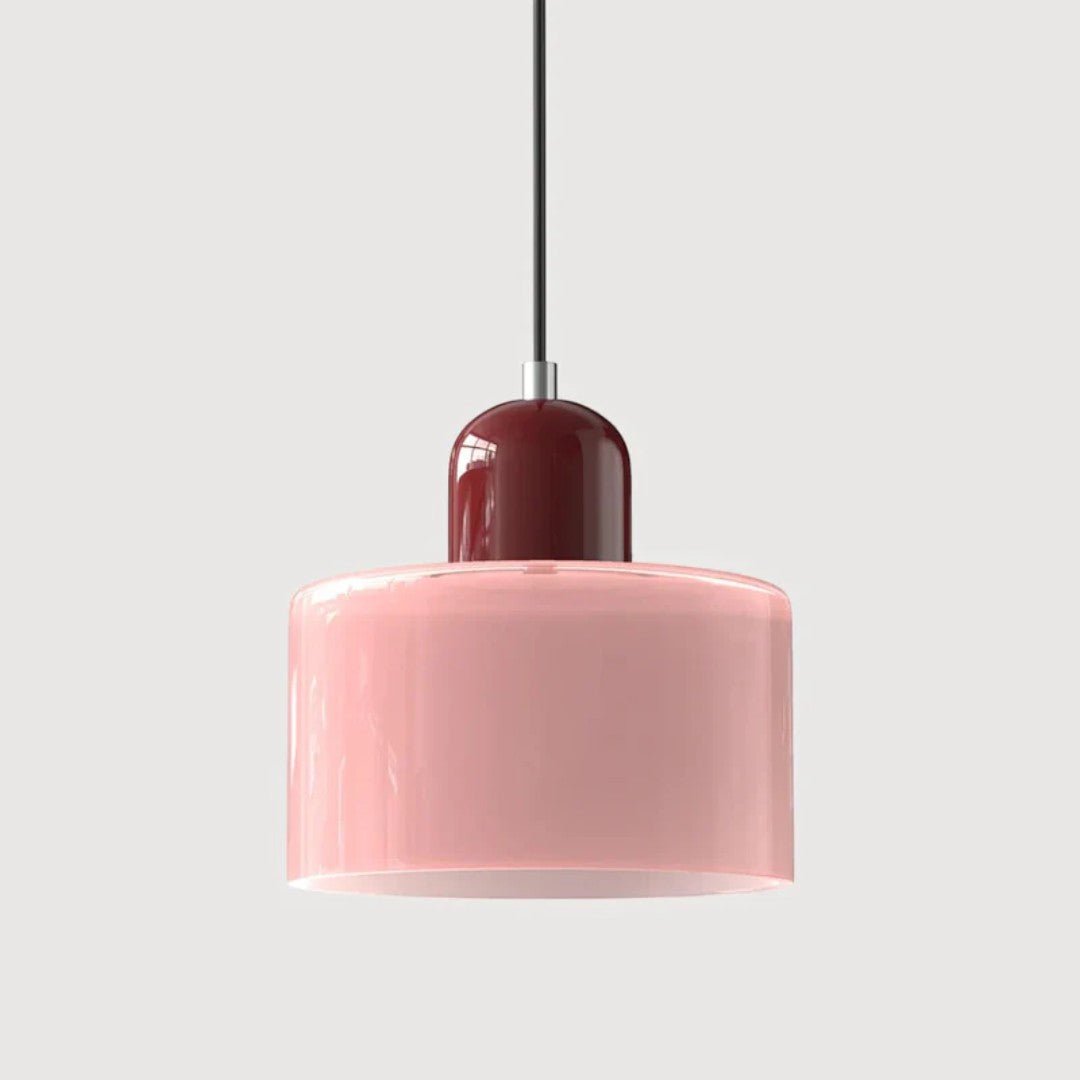 Nordisk metall pendellampe med glasskjerm