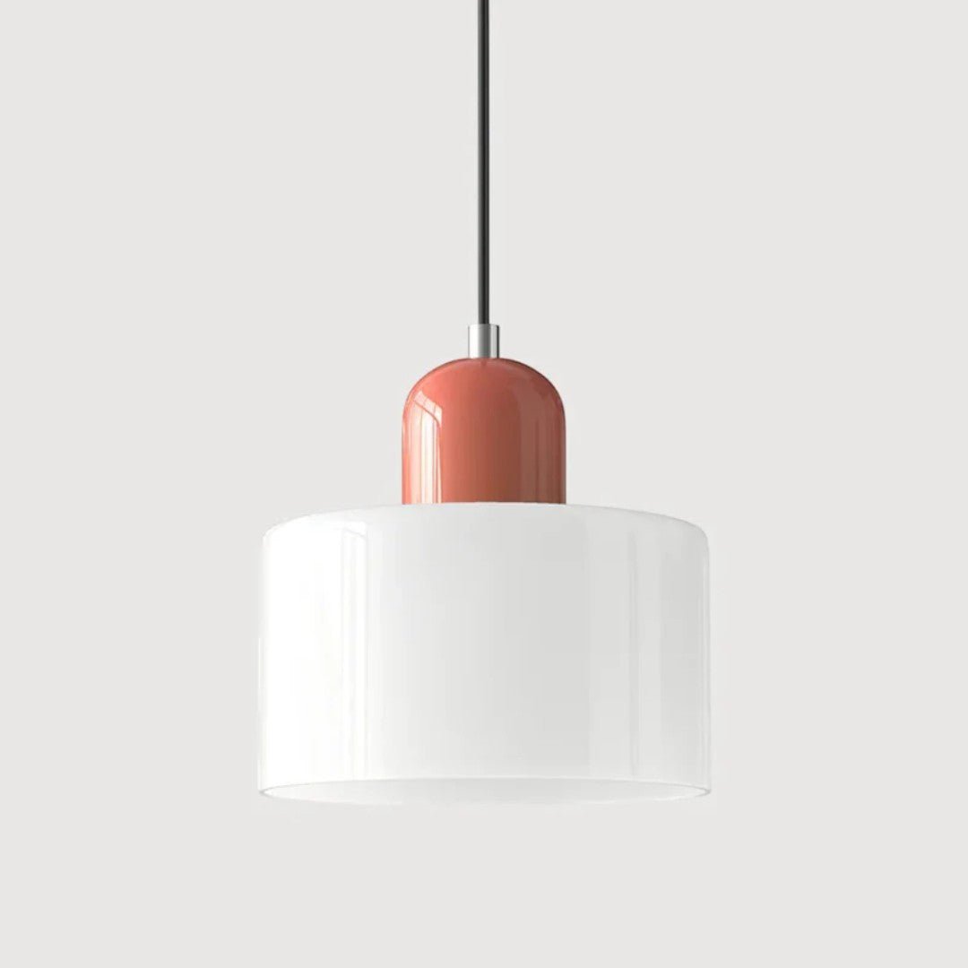 Nordisk metall pendellampe med glasskjerm