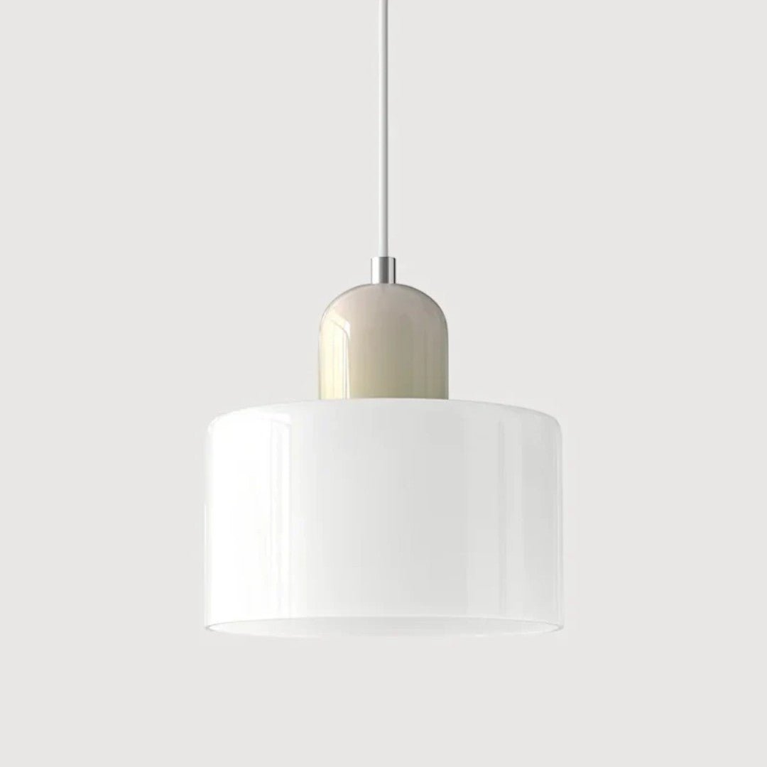 Nordisk metall pendellampe med glasskjerm